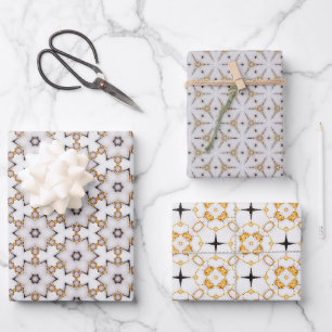 Klassiek Stijlvol Nautical Navy Goud en Wit Inpakpapier Vel