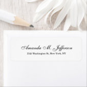 Klassiek stijlvol script Elegant Zwart Wit Etiket (Insitu)