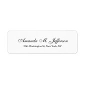 Klassiek stijlvol script Elegant Zwart Wit Etiket (Voorkant)