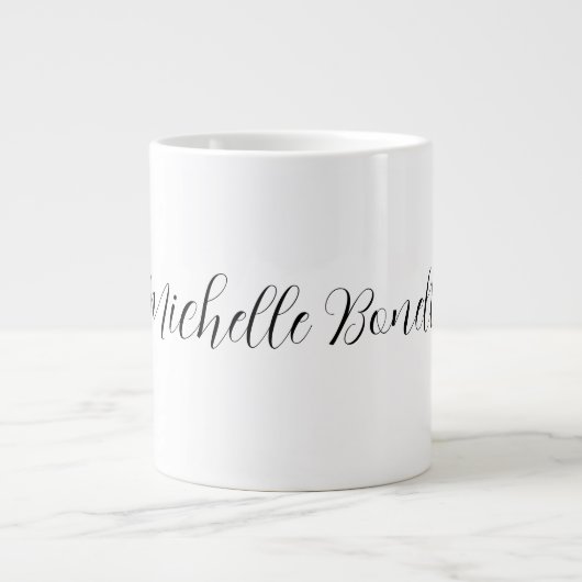 Klassiek stijlvol script Jouw naam Plain toevoegen Extra Grote Beker (Voorkant)