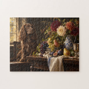 Klassiek Stilleven Hond Naast Fruitschaal Legpuzzel