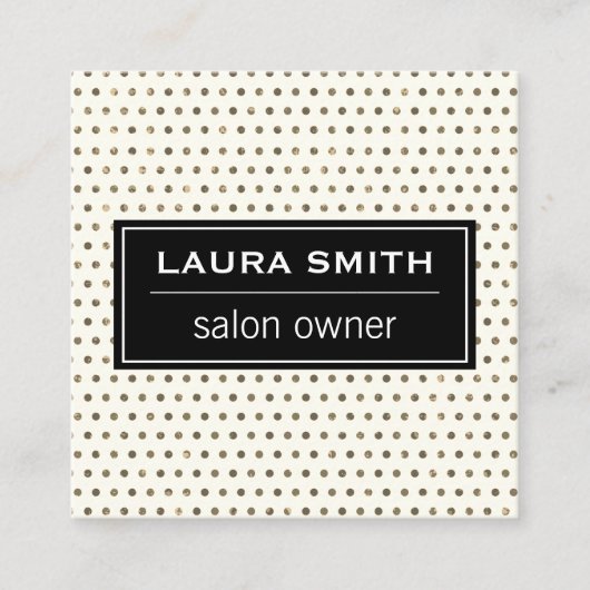 Klassiek stippelpatroon vierkante visitekaartje (Voorkant)