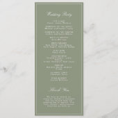 Klassiek Stof Groen Script Huwelijk Programma (Achterkant)