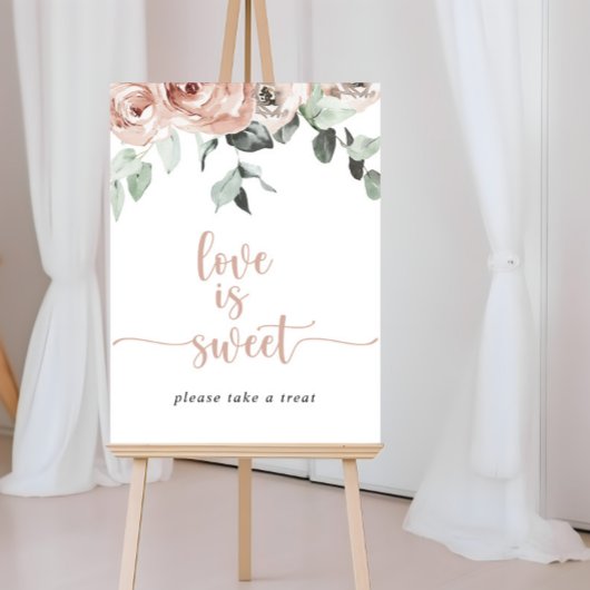 Klassiek Stof Roze Roos Bloemige Liefde Is Zoete B Poster