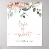 Klassiek Stof Roze Roos Bloemige Liefde Is Zoete B Poster (Voorkant)