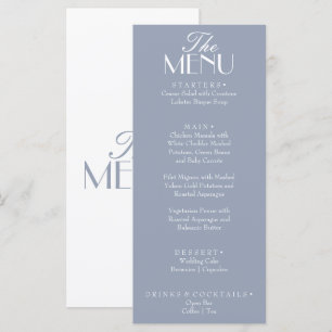Klassiek Stofblauw Oud Geld Retro Bruiloft Menu