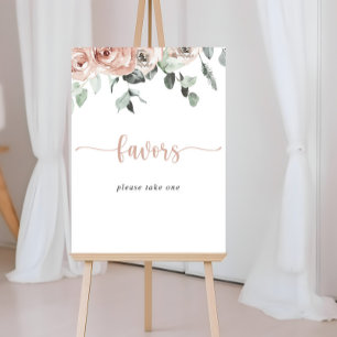 Klassiek stoffig roze roos bloemig favorieten bord poster