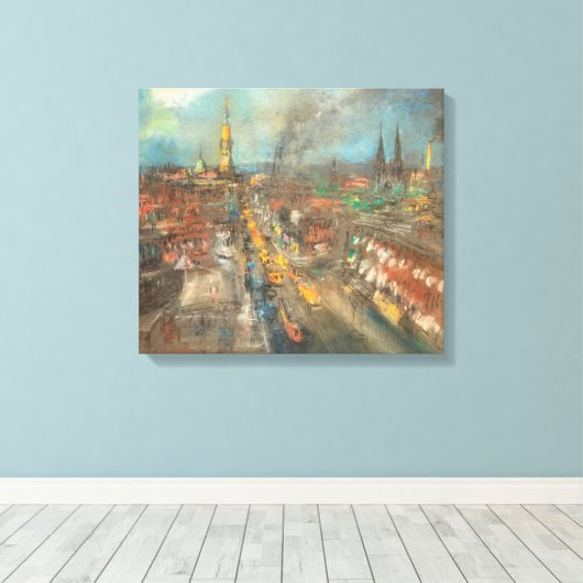 Klassiek straatbeeld in Indianapolis (Indiana) Canvas Afdruk (Insitu (Houten vloer))