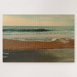 Klassiek strandgezicht aan de oceaan Retro golven Legpuzzel