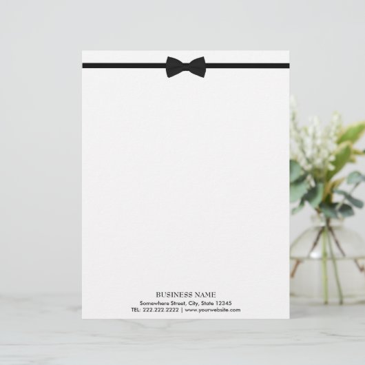 Klassiek Stropdas elegant zwart-wit Briefhoofd Ontwerp (Staand voorkant)