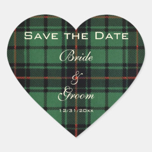 Klassiek Tartan, Davidson Modern Patroon Huwelijk Hart Sticker