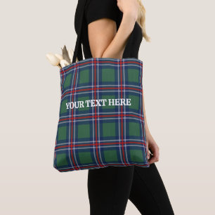 Klassiek tartan ruitpatroon gepersonaliseerd draagtas