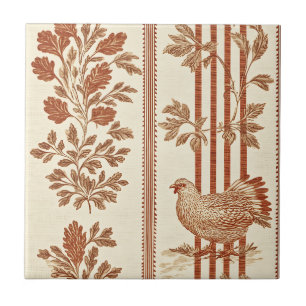 Klassiek Terracotta Schuur Kip Toile Patroon Tegeltje