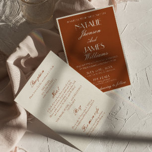 Klassiek Terracotta Verbrand Oranje All In One Tr Kaart