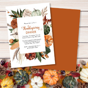 Klassiek Thanksgiving Dinner Pompoen Kaart