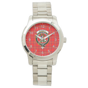 Klassiek Tijdloos Clan Burnett Modern Tartan Badge Horloge