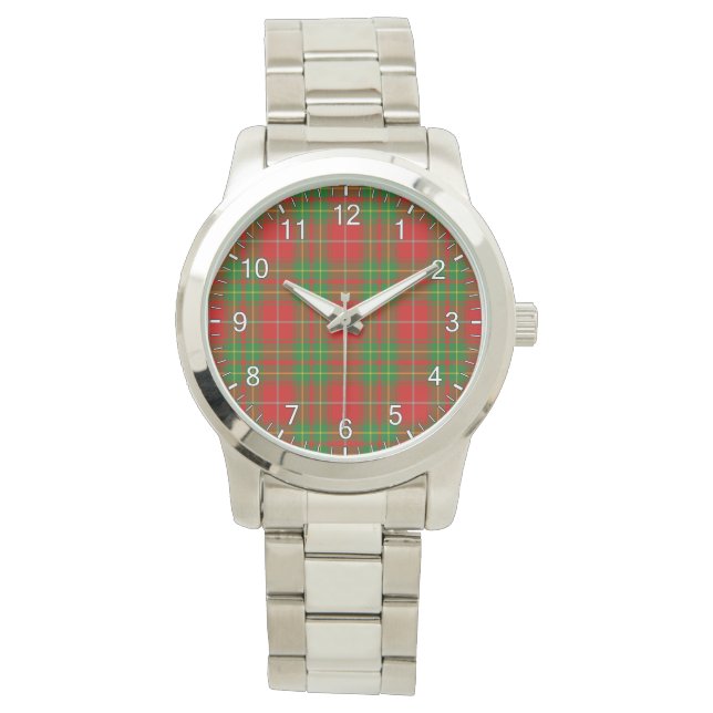 Klassiek tijdloos LAN Burnett Ancient Tartan Pset Horloge (Voorkant)