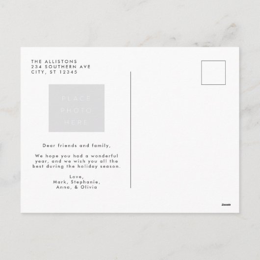 Klassiek tijdloos vrolijk kerstvakantie Briefkaart (Achterkant)