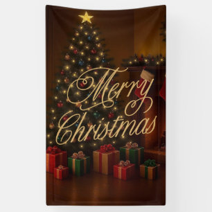 Klassiek, traditioneel Prettig kerstfeest Spandoek