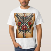 Klassiek traditioneel Tattoo-geïnspireerd T-shirt 