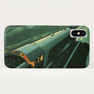 Klassiek transportmiddel, groene rijdende trein iPhone x hoesje