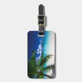 Klassiek tropisch eilandstrand paradijs bagagelabel (Voorkant verticaal)