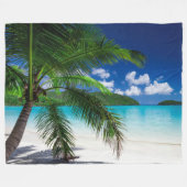 Klassiek tropisch eilandstrand paradijs fleece deken (Voorkant (Horizontaal))