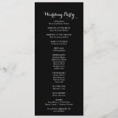 Klassiek Tropisch Zwart Bourgondisch Huwelijksprog Programma (Achterkant)