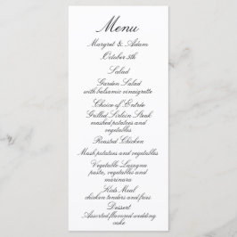 Klassiek trouwmenu menu