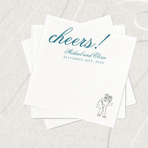 Klassiek Turquoise Blauwe Cheers Elegante Trouw Servet