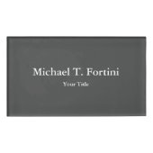 Klassiek uniek grijs trendy elegant naambadge (Voorkant)