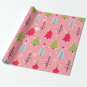 Klassiek vakantiepatroon-kerstboom (5) cadeaupapier