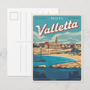 Klassiek Valletta, Malta reis souvenirs en cadeaus Briefkaart