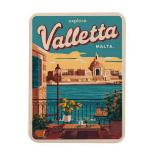 Klassiek Valletta, Malta reis souvenirs en cadeaus Magneet