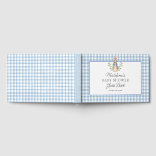 Klassiek Verhaalboek Konijn Blauw Gingham Baby Bor Gastenboek