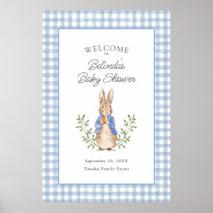 Klassiek Verhaalboek Konijn Blauwe Baby Shower Wel Poster