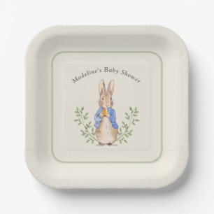 Klassiek Verhaalboek Konijn Gingham Vintage Baby Papieren Bordje