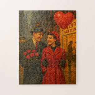 Klassiek verliefd stel op Valentijnsdag Legpuzzel