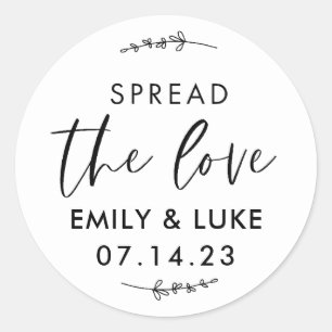 Klassiek Verspreid de liefde bruiloft gunst Ronde Sticker
