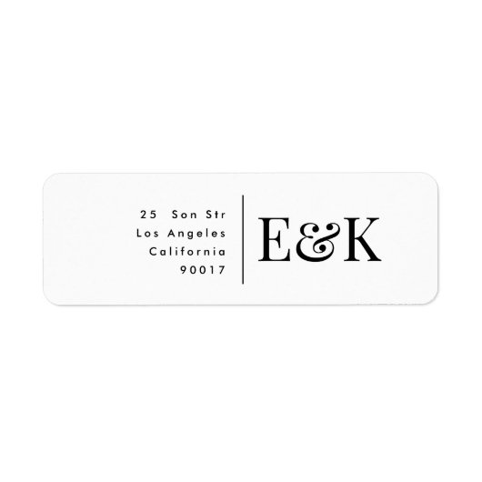 Klassiek Vet Groot Monogram Elegant Retouradres Etiket (Voorkant)