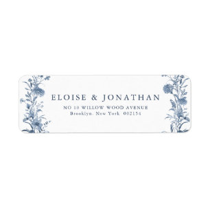 Klassiek Victoriaans Blauw Frans Tuin Chic Bruilof Etiket