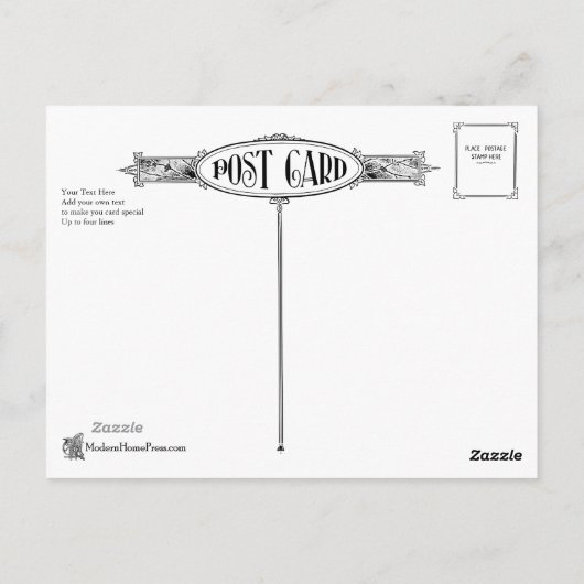 Klassiek Victoriaans Briefkaart Terug - (Achterkant)