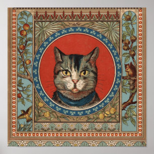 Klassiek Victoriaans kattenleven voor Kitty Cat Poster