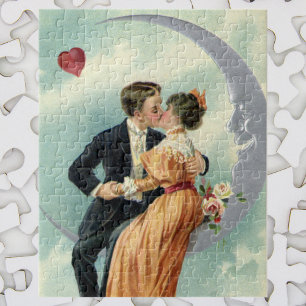 Klassiek Victoriaans Paar Kust op een Halve Maan Legpuzzel