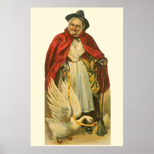 Klassiek victoriaans sprookjesboek van Mother Goos Poster