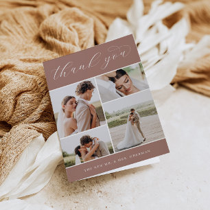 Klassiek vier   Multi Photo Wedding Folded Bedankkaart