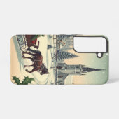 Klassiek/vintage kerstscène samsung galaxy hoesje (Achterkant horizontaal)