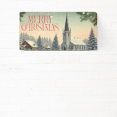 Klassiek/vintage kerstscène spandoek (Insitu)