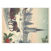 Klassiek/vintage kerstscène tafelkleed (Voorkant (Horizontaal))