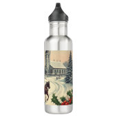 Klassiek/vintage kerstscène waterfles  (Rechts)